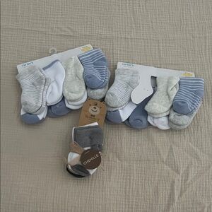 Carter's Cozy Baby Socks - Blue, Gray, White